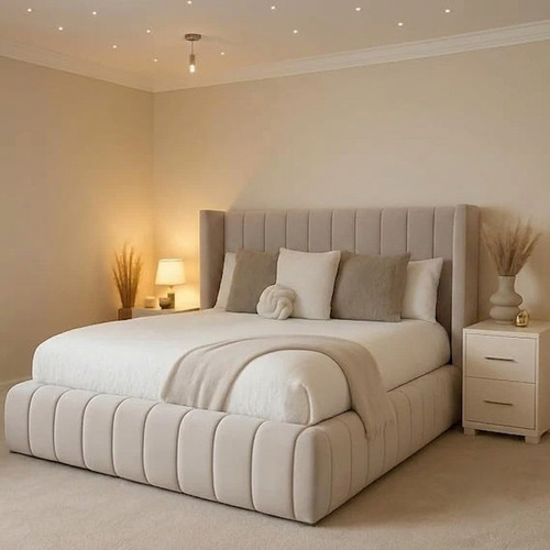 Winged panel bed frame - bed,