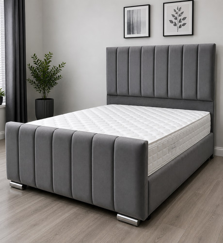 Ottoman panel grey plush - panel,