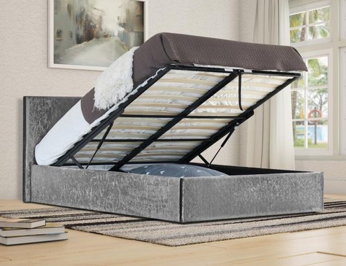 Silver velvet ottoman storage - velvet,