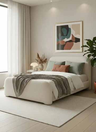 Plush velvet ottoman bed frame - plush,