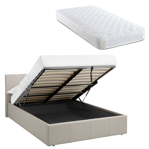 4ft6 double ottoman - 4ft6, cream