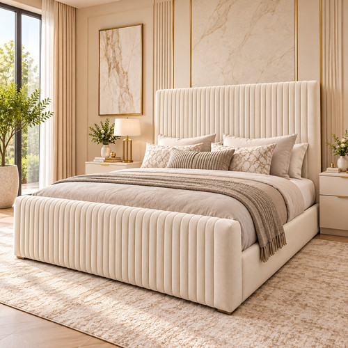 Upholstered lined headboard - upholstered,