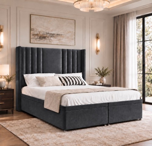 Pannel winged solid divan - pannel,