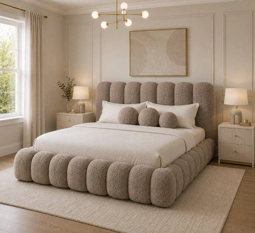 Cloud teddy boucle bed frame - teddy,