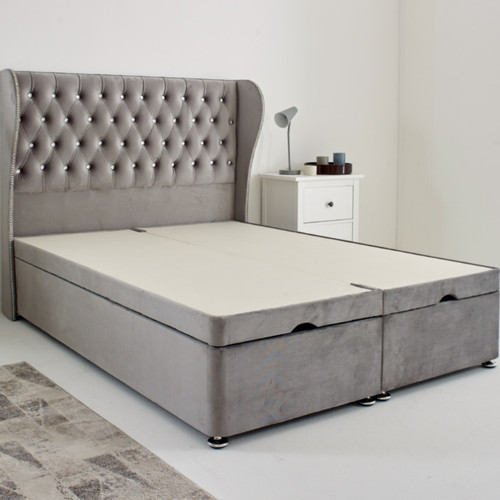 Winged divan bed - divan, plush