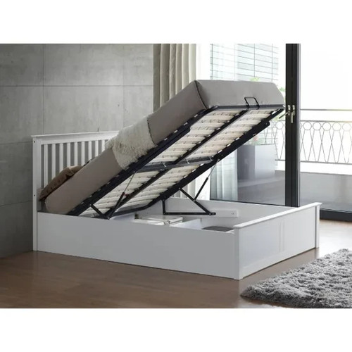 Malmo white wooden ottoman - white,