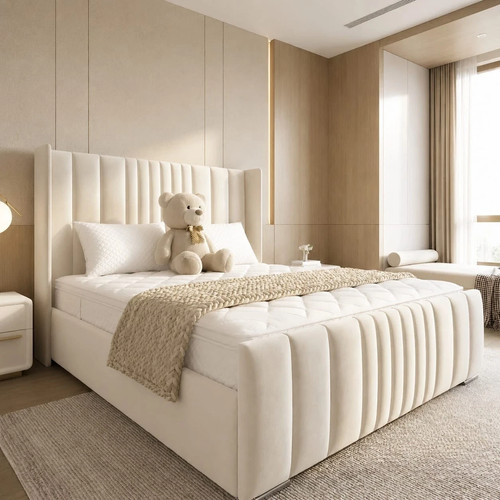 Ottoman upholstered panel bed - upholstered,