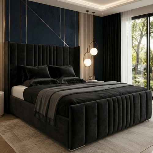 Ottoman bed winged - winged, plush