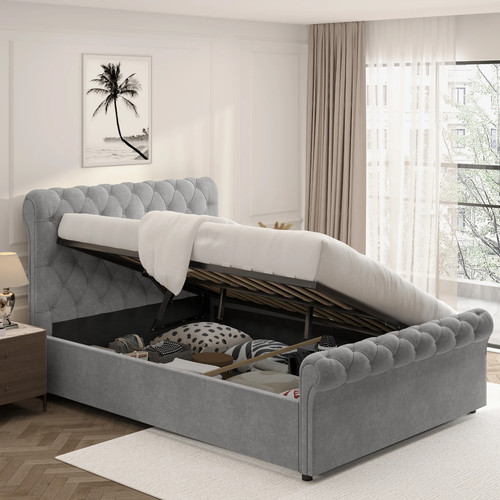 Velvet chesterfield bed - chesterfield,