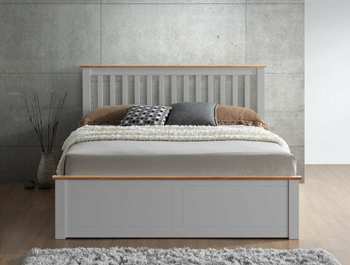 Malmo wooden grey ottoman - malmo,