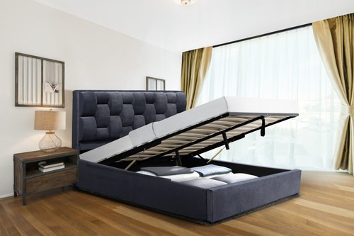 Plush velvet ottoman bed - plush,