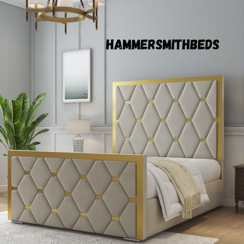 Golden plated bed - golden, plush