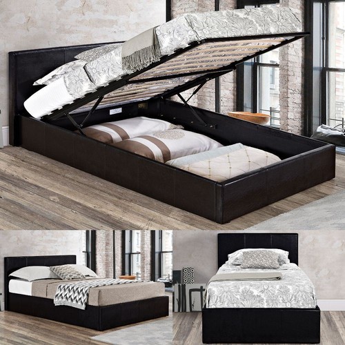 Leather ottoman bed - leather, berlin