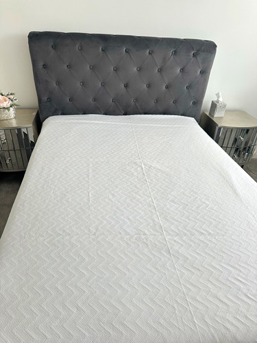 Grey double ottoman bed with - ottoman,